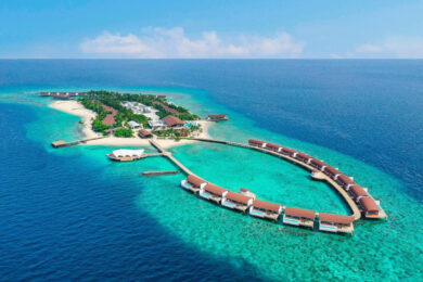 an island in the middle of the ocean