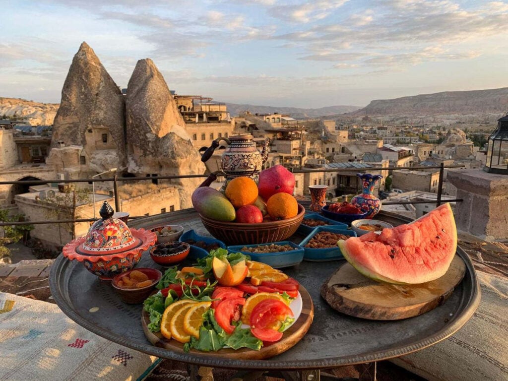 a tray of food on top of a table