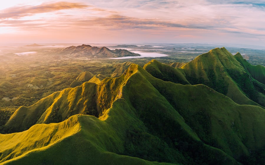 a view of a mountain range from a plane.